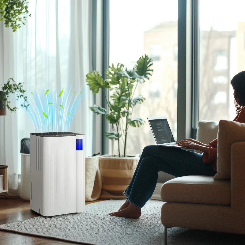 HOMCOM 12L/Day Dehumidifier, with Filter - White