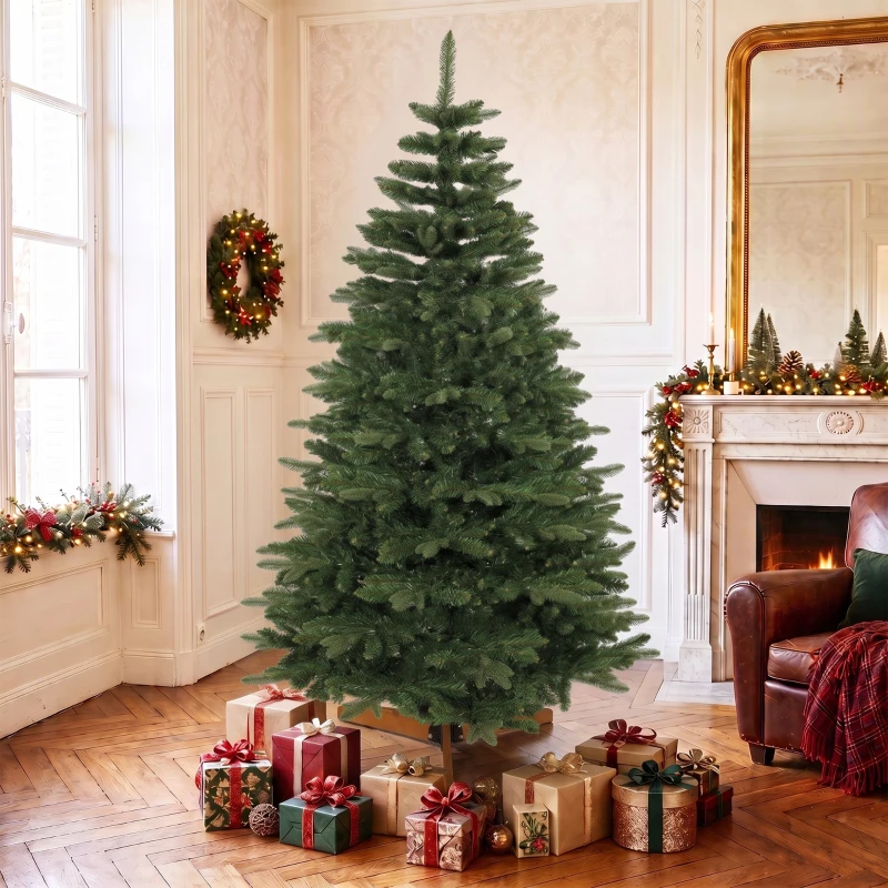 HOMCOM Árvore de Natal Artificial Abeto Nobre 961 Ramos 180cm Verde