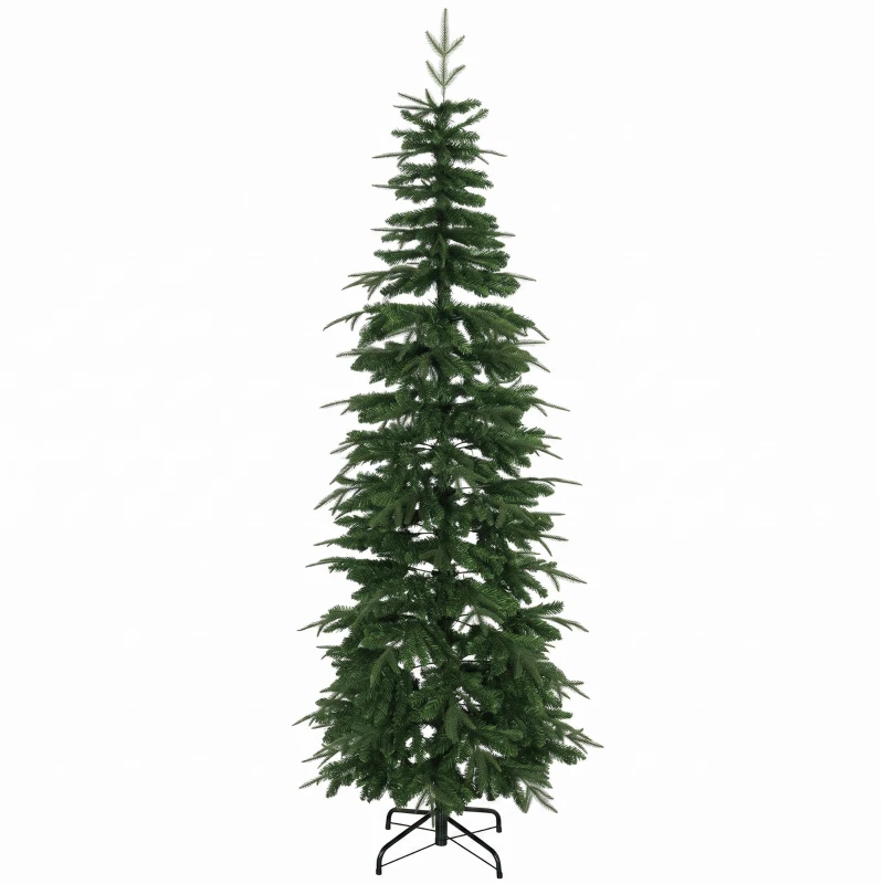 HOMCOM Brad artificial 210 cm, molid cu crengi cu balamale, 800 vârfuri de crengi, suport pliabil din oțel, Verde