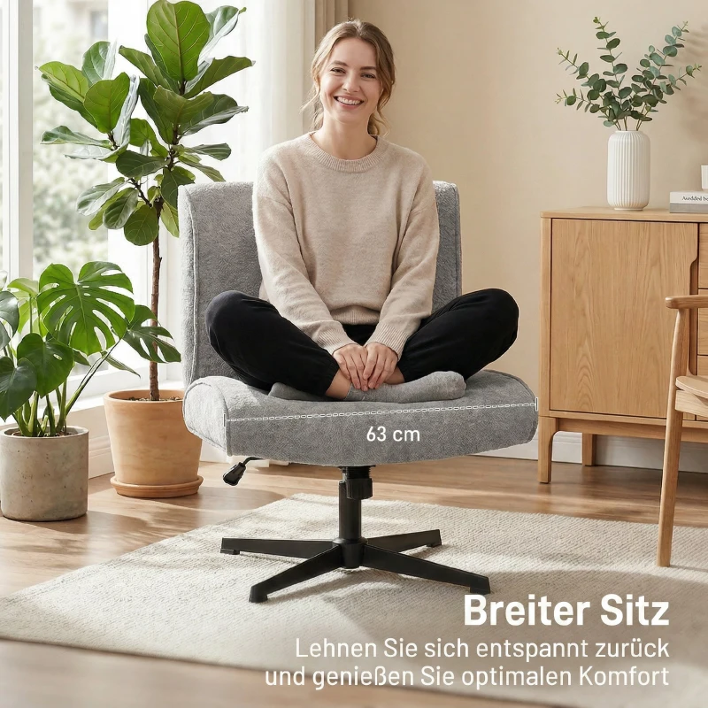 HOMCOM Drehbarer Akzentstuhl, Samtgepolsterter Lounge-Sessel mit Höhenverstellung für Wohnzimmer, Büro, Grau