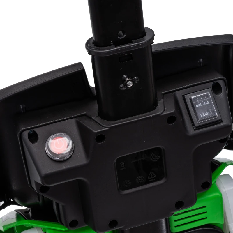 AIYAPLAY 12V Electric Go Kart for Kids with Dual Motors, Adjustable Seat, Soft Start, LED Lights, EVA Wheels, for Age 3-6, Green