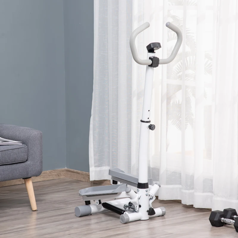 HOMCOM Stepper Heimtrainer für Zuhause mit LCD-Bildschirm einstellbare Geschwindigkeit Metall ABS 55 x 53 x 118-128 cm