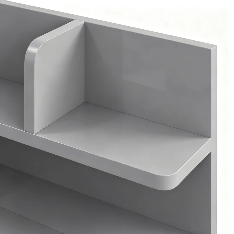 HOMCOM Bedside Table, Small Bedside Cabinet with 2 Drawers and Storage Shelves, Modern Nightstand for Bedroom, Grey