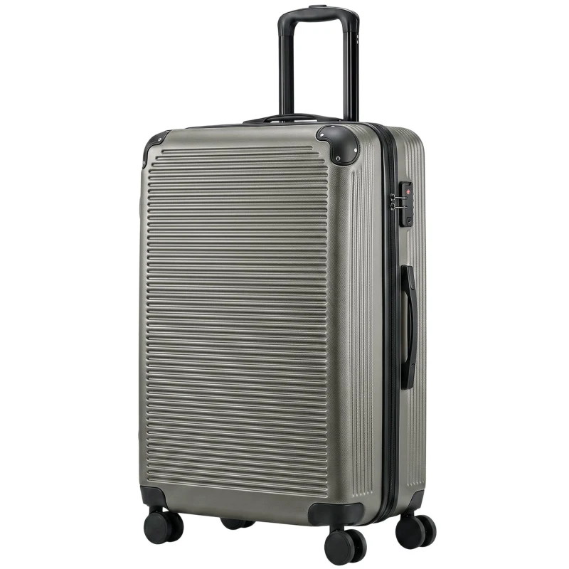 HOMCOM Walizka podróżna twarda powłoka, rozszerzalna walizka na kółkach Trolley 4 kółka z zamkiem TSA 77 cm ciemnoszara