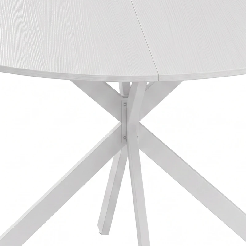 HOMCOM Dining Table for 4, 120 cm Industrial Kitchen Table with Wood Effect Tabletop and Steel Legs, White