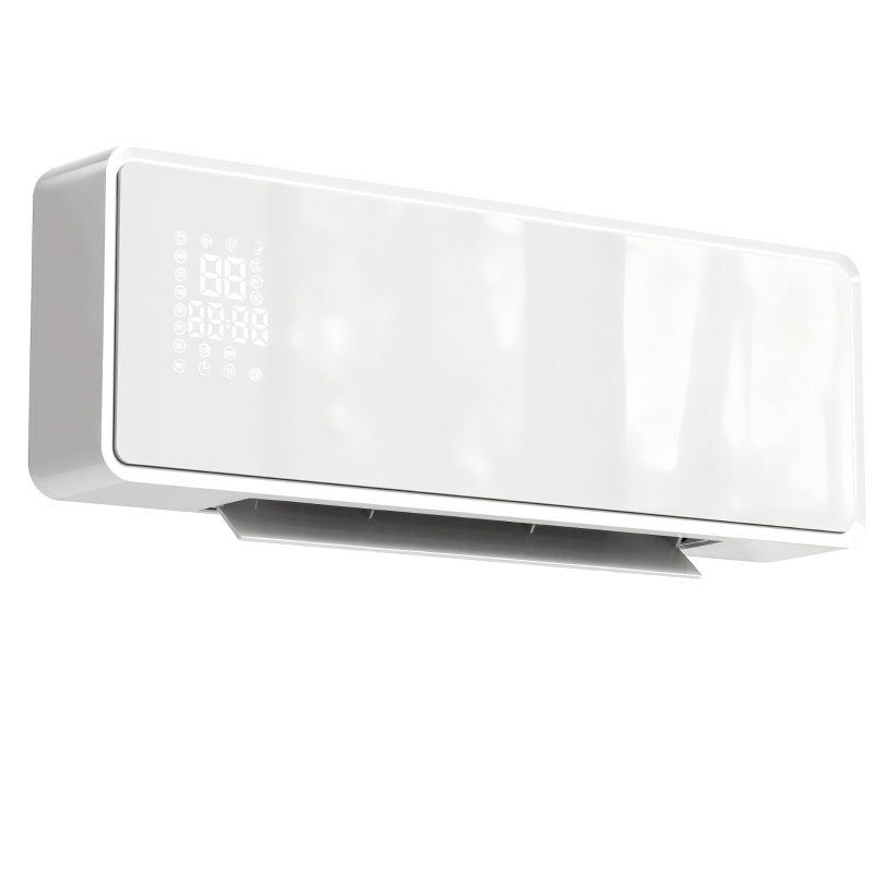 HOMCOM Chauffage mural en céramique 1000/2000W, radiateur électrique, ventilateur, thermostat, minuterie, 54x18,7x12,3cm, blanc