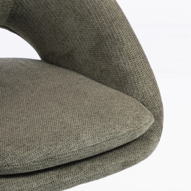 HOMCOM Chaise Bureau Ergonomique en Chenille, Hauteur Réglable, Accoudoirs Intégrés, Pivotant 360°, 59x60x79-89cm, Vert Foncé