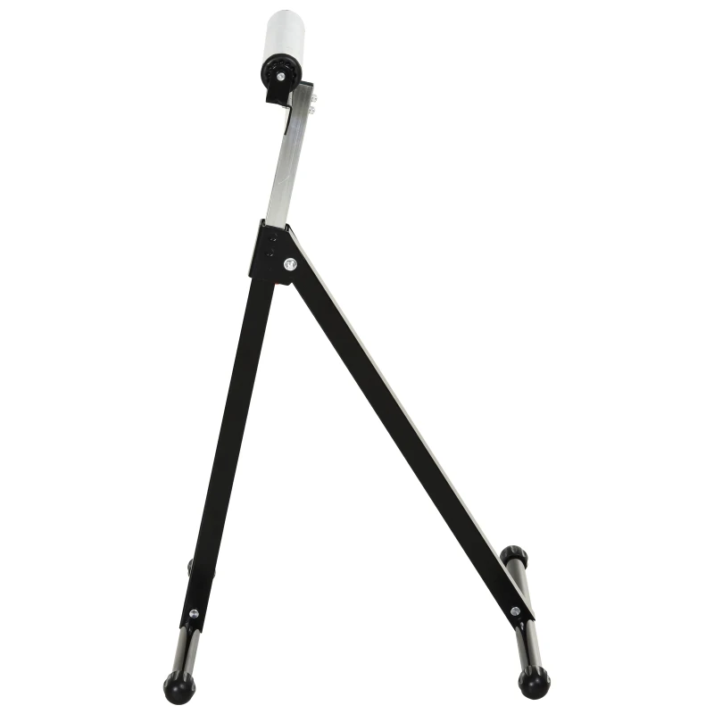 HOMCOM Soporte de Rodillo Plegable y Ajustable en Altura de 68-110 cm con Manivela de Bloqueo Carga Máx. 60kg / 90kg Caballete Telescópico Negro y Plata