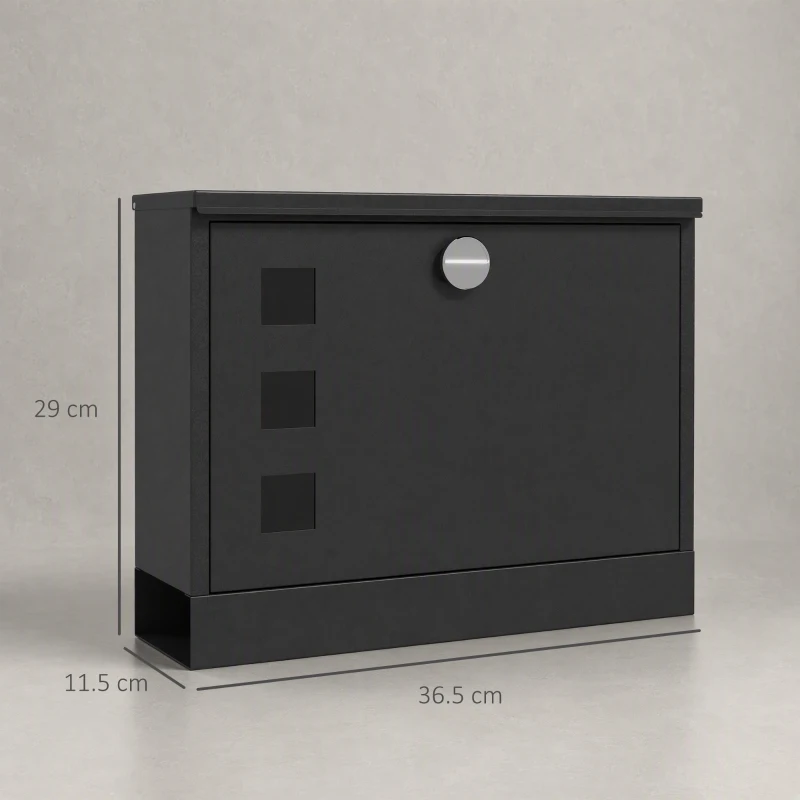 HOMCOM Cutie Postala de Perete 36,5x11,5,5x29cm, Negru