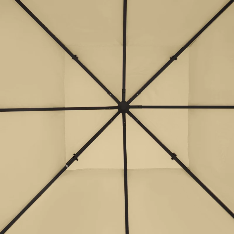 Outsunny Ersatzdach für Pavillon 3 x 4 m wasserabweisend Pavillondach mit Doppeldach Beige