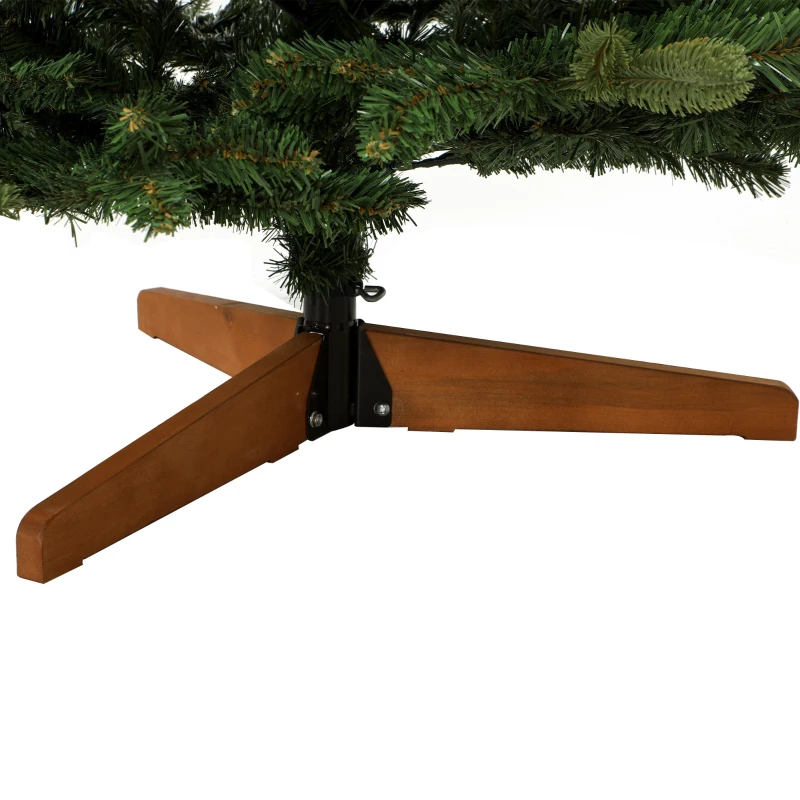 HOMCOM Kunstkerstboom 180 cm, edelden, vol model met scharnierende takken, 961 takpunten, inklapbare houten standaard, groen