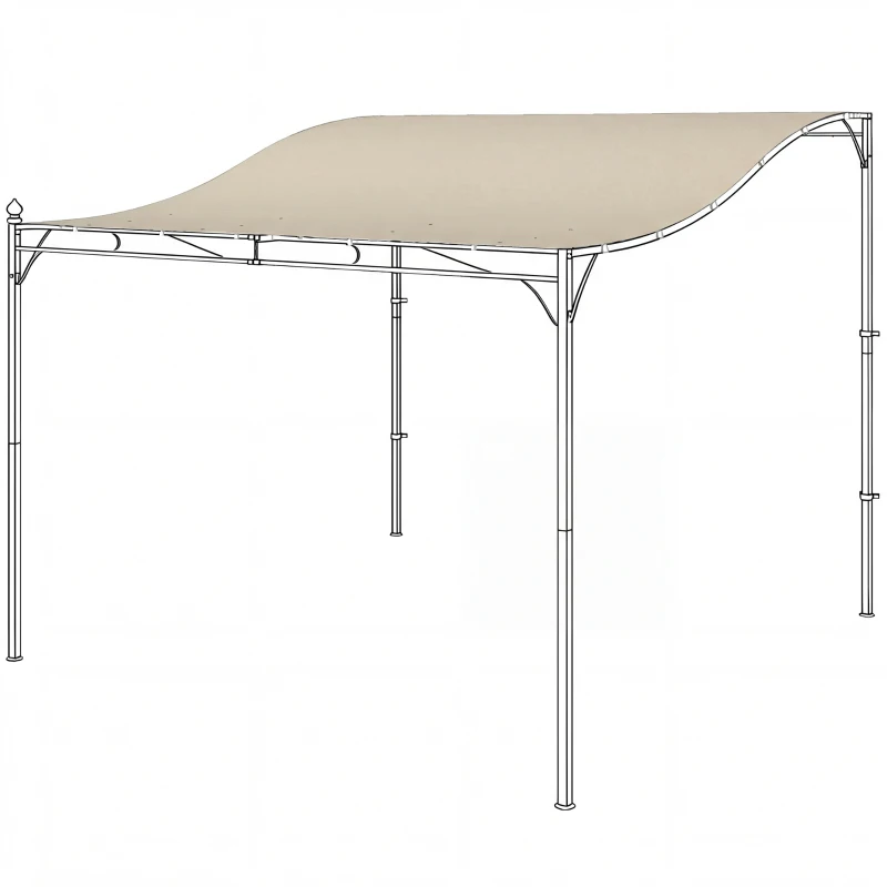 Outsunny Ersatzdach für Pergola Sonnensegel für Terrassenüberdachung Ersatz-Dachplane für 3 x 3 m Pavillon 298x293 cm Cremeweiß