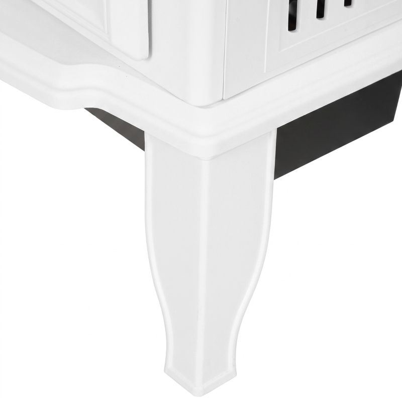 HOMCOM Vrijstaande elektrische haard met 3-zijdig panoramazicht, 39 x 24 x 57 cm, wit