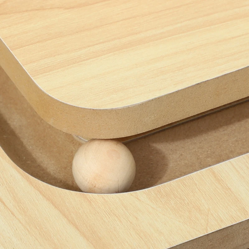PawHut 3-in-1 Krabpaal met Speelrail, Speelbal, Sisal, tot 10 kg, 39,5 x 39,5 x 87 cm, Eiken/Crème