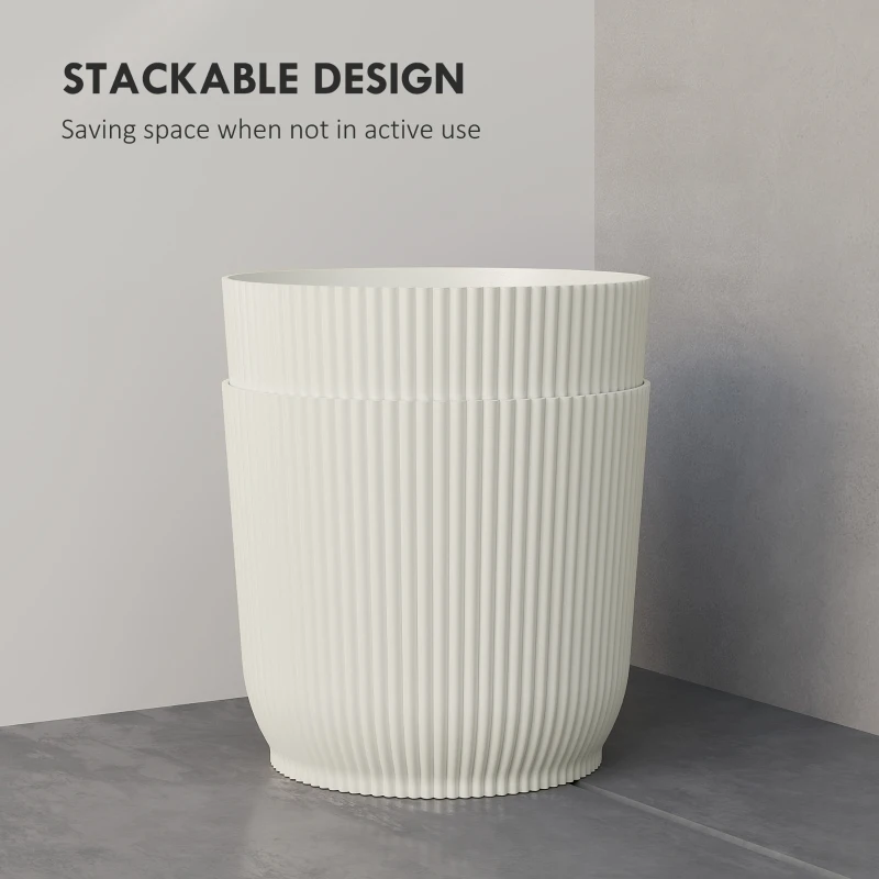 Outsunny Set of Two Ф22cm Planters - White