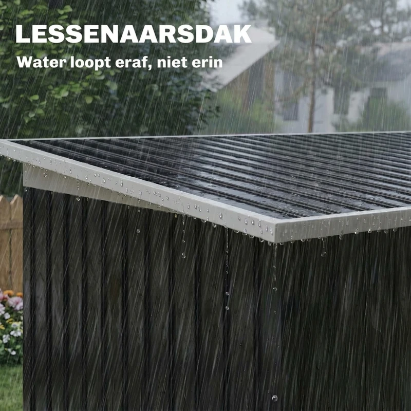 Outsunny Tuinschuur met schuifdeur grijs(m-7)