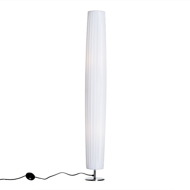 HOMCOM Lámpara de Pie Moderna para Dormitorio Comedor Salón (2 E27 Bombilla) Interruptor de y Bajo Consumo con Base de Acero Inoxidable 120 cm Blanco