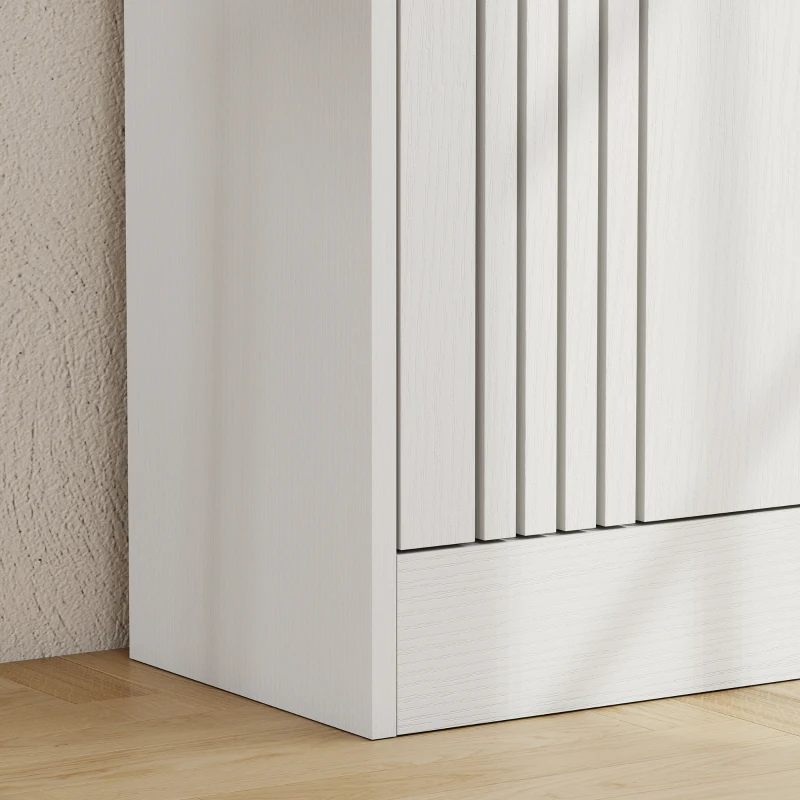 HOMCOM Schoenenkast met 3 kleppen en verstelbare planken, tot 18 paar, wit