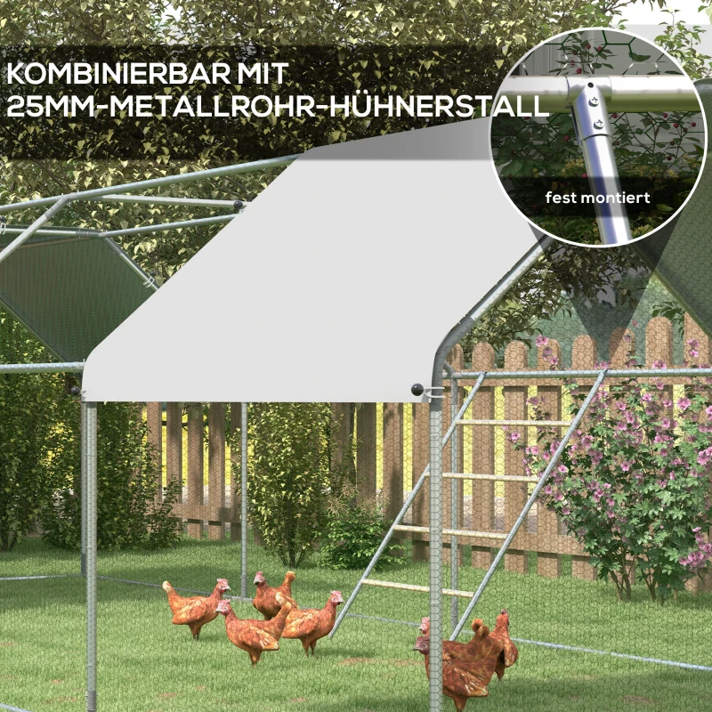 PawHut Zitladder voor Kippen, 4 Zitstangen, Weerbestendig, voor 4-6 Kippen, Staal/Hout