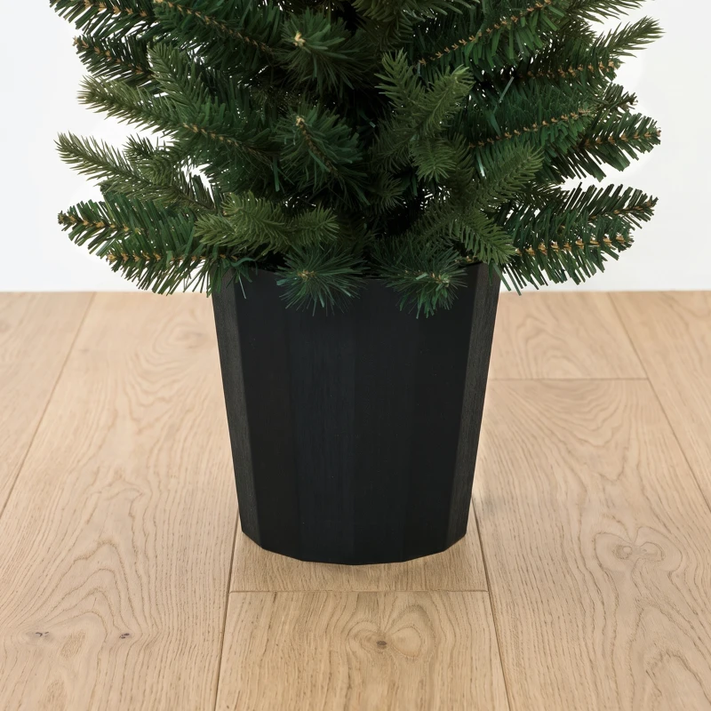 HOMCOM Lot de 2 Sapins de Noël Artificiels 120 cm, Base en Pot de Culture, Pointes de Branches Ignifuges, Vert