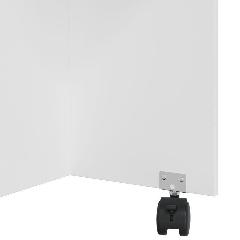 HOMCOM Opklapbare eettafel, verrijdbare keukentafel met lades en kast, wit