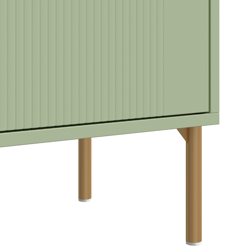 HOMCOM Modern Sideboard, Sideboard Storage Cabinet with 2 Drawers and Adjustable Shelf for Living Room, Light Green