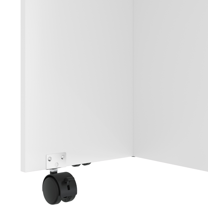HOMCOM Opklapbare eettafel, verrijdbare keukentafel met lades en kast, wit