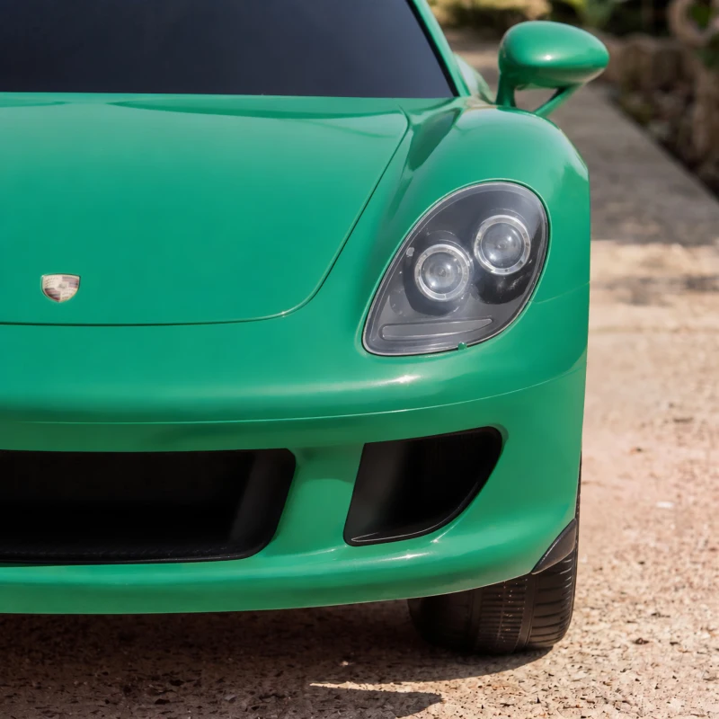 AIYAPLAY Auto Elettrica Bambini Porsche Carrera GT 12V con Telecomando, 2 Motori, Sospensioni e Porte Apribili, Verde