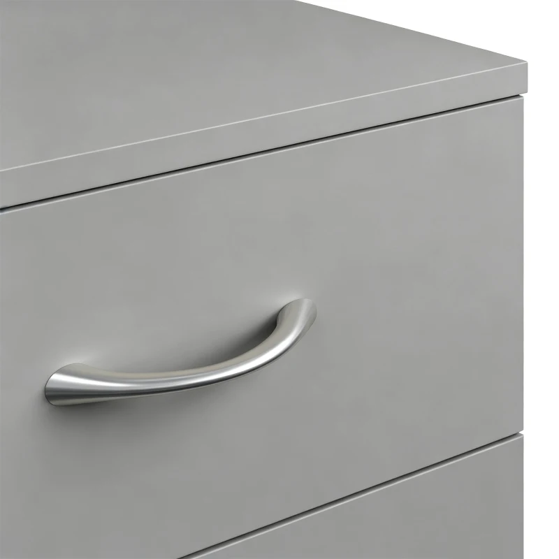 HOMCOM Three-Drawer Simple Bedside Table - Grey