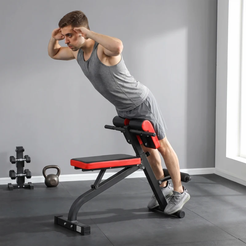 SPORTNOW Foldable Weight Bench - Multi-Functional Gym Bench Roman Chair for Bicep Curl, Hyper Back Extension, Push Up, and Full Body Weight Training Workout