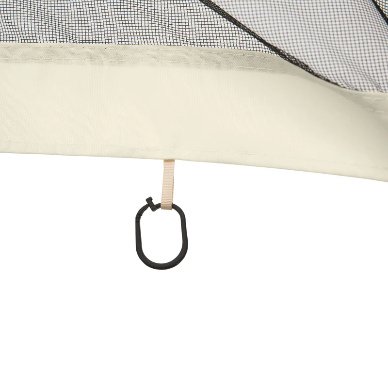 Outsunny Moustiquaires pour tonnelle barnum pavillon de jardin 3 x 4 m - lot de 4 moustiquaires zippées + crochets d'attaches - polyester nylon - noir et crème
