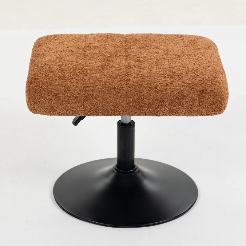 HOMCOM Fauteuil de Salon avec Repose-Pied Réglable, Fauteuil d'Appoint Capitonné en Velours Effet Motifs Gouttes d'Eau, Marron