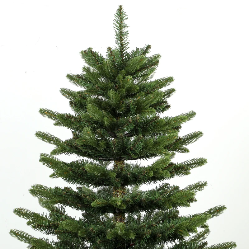 HOMCOM Kunstkerstboom 180 cm, Fraser-spar met houten standaard, 988 realistische takpunten, voor thuis en kantoor, groen