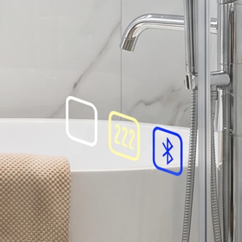 HOMCOM Espejo de baño LED Bluetooth 90 x 70 cm interruptor táctil luz regulable 3 colores antivaho memoria plateado