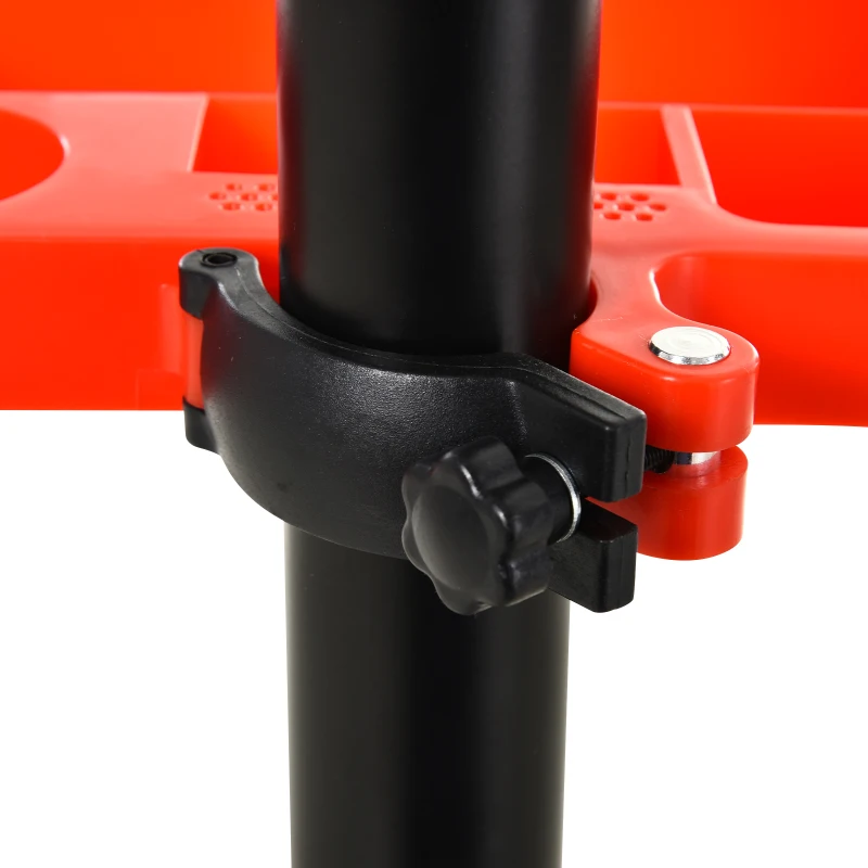 HOMCOM Soporte de reparación Portátil Caballete de Bicicleta para Hogar Altura Ajustable 110-180 cm con 4 Patas Bandeja de Herramientas Hasta 25 kg 84x84x180 Negro