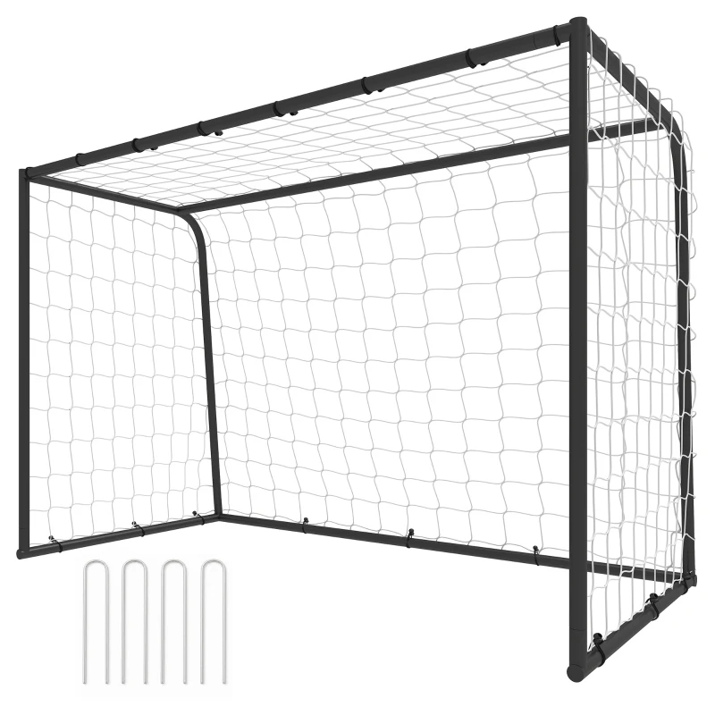 SPORTNOW Football Goal, 6 x 4ft Football Net with Ground Stakes and Metal Frame, Training Equipment for Indoor Outdoor Play