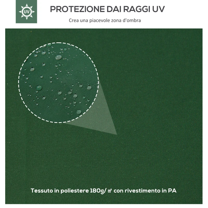 Outsunny Copertura per Gazebo 4x3 m a 2 Livelli in Poliestere con Cinghie e 10 Fori di Drenaggio, Verde