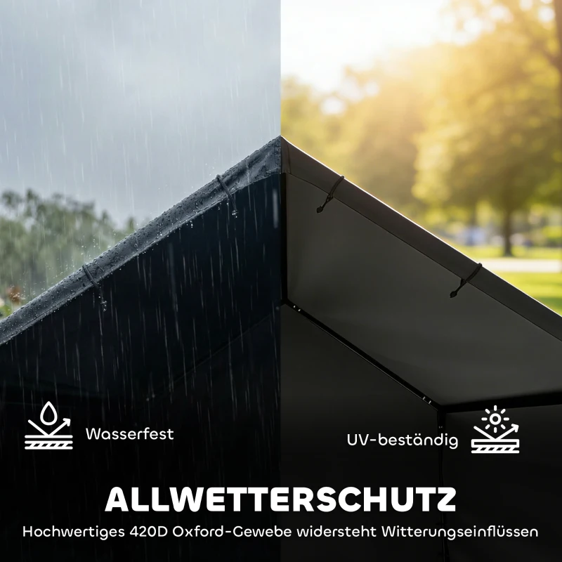 PawHut Hundehütte Hundehaus mit wasser- und UV-beständiger Überdachung, für Hunde bis 30 kg 125 x 110 x 93 cm Schwarz