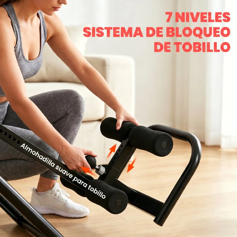 SPORTNOW Tabla de Inversión Plegable con Dominadas y Flexiones Altura Ajustable 155-198 cm Ángulos 20° 40° 60° Cinturón Rojo