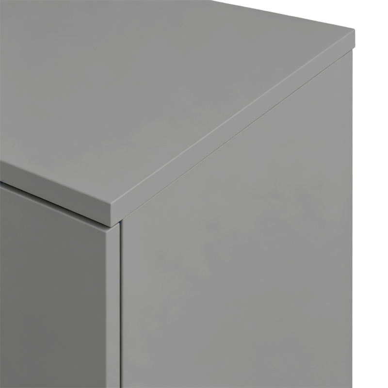 HOMCOM Three-Drawer Simple Bedside Table - Grey