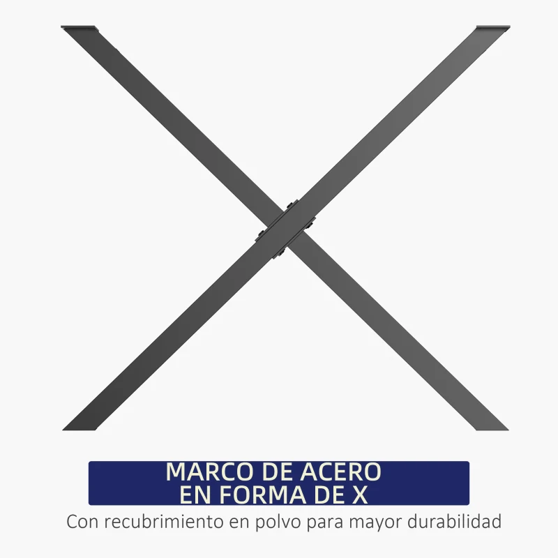 HOMCOM Conjunto de 2 Patas para Mesa Estilo Industrial 80x72 cm en Forma de X Patas de Muebles de Acero para Soporte con Protectores Tornillos de Montaje Incluidos Negro
