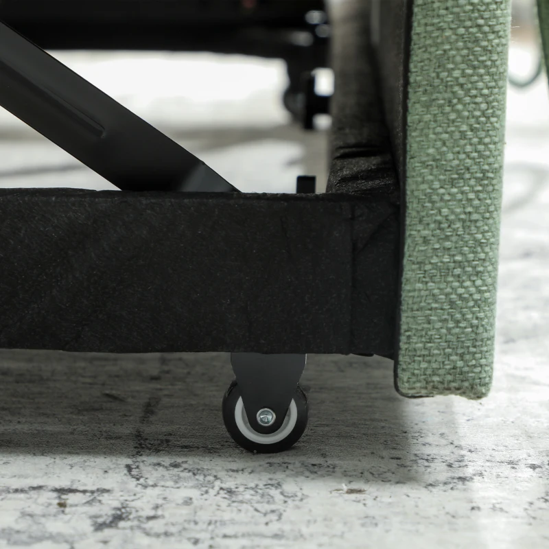 HOMCOM Canapé Convertible 2 Places 3 en 1, Canapé-Lit Clic Clac 160 cm, Dossier Réglable, Assise Large, 2 Oreillers, Vert