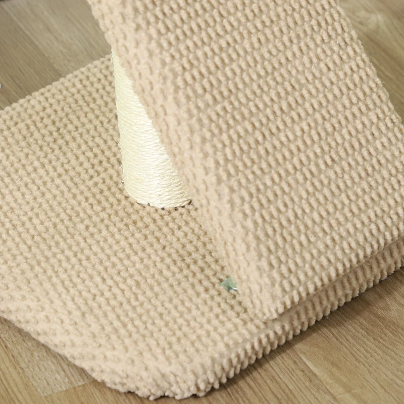 PawHut Krabpaal met Krabblad, Speelbal, Noppenstructuur/Sisal, 54 cm, Lichtbruin