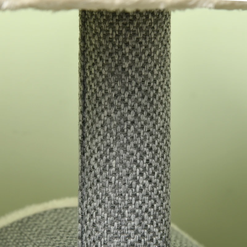 PawHut Krabpaal Klimboom, 1 kattenhol, 2 ligplatforms, 60B x 40D x 104H cm , Grijs + Natuur