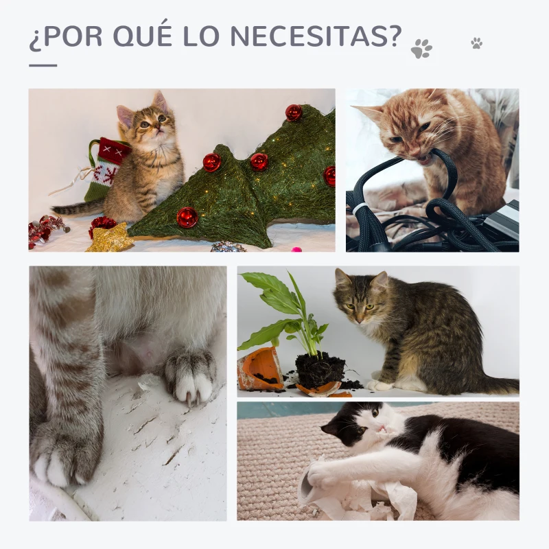 PawHut Árbol Rascador para Gatos Torre para Gatos 50x36x70 cm Centro de Actividad con Hamaca Plataforma Postes de Sisal Gris