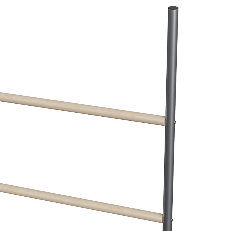 PawHut Zitladder voor Kippen, 4 Zitstangen, Weerbestendig, voor 4-6 Kippen, Staal/Hout