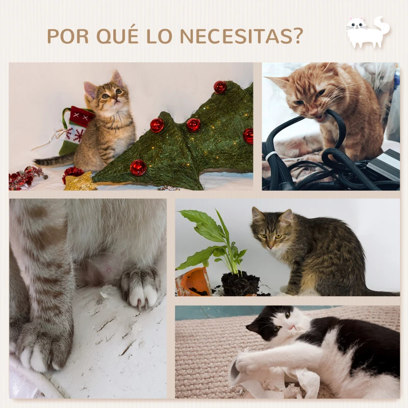 PawHut Juego de Escalada para Gatos de Pared Estantes para Gatos 4 Piezas Hamaca Nido Plataformas para Saltar Beige