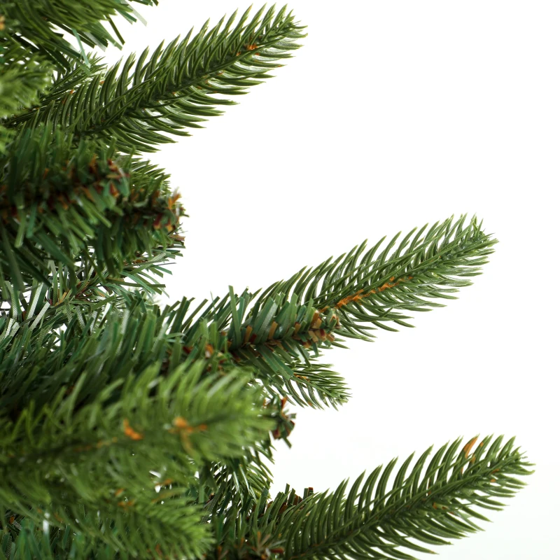 HOMCOM Kunstkerstboom 180 cm, Fraser-spar met houten standaard, 988 realistische takpunten, voor thuis en kantoor, groen