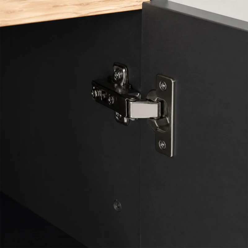 HOMCOM Dressoir, buffetkast met groot kastvak, 3-laags schap en lade, zwart, 110 x 29,5 x 82 cm