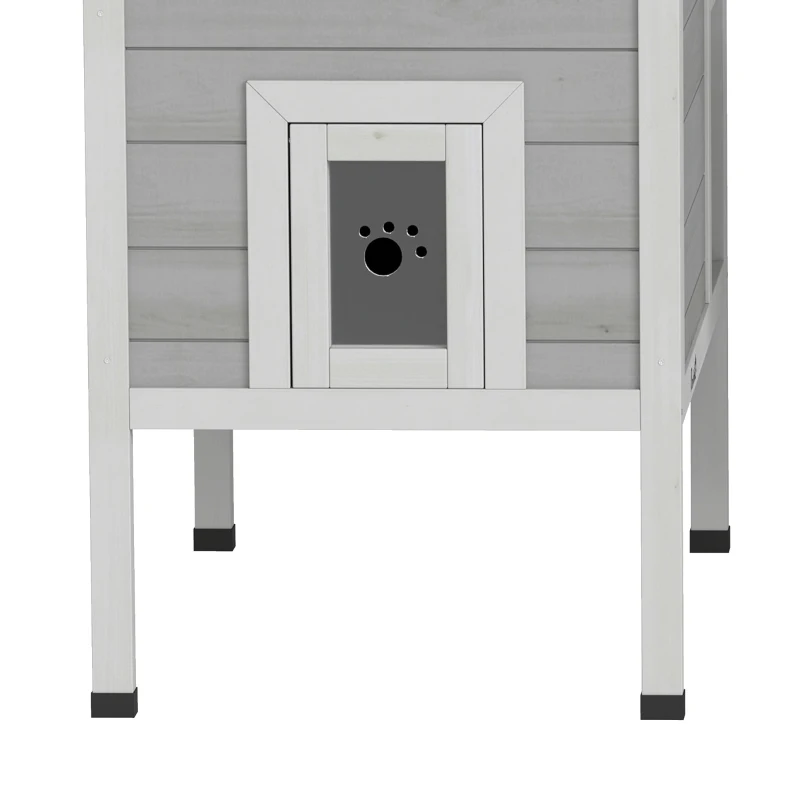 PawHut Outdoor Cat House, Insulated Cat Shelter with Insulated Liner, Waterproof Asphalt Roof, Escape Door, Opening Top